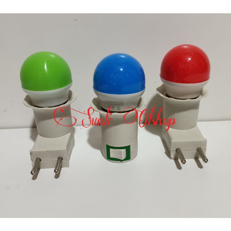 Lampu Tidur / Fitting Colok Switch + LED Bulb
