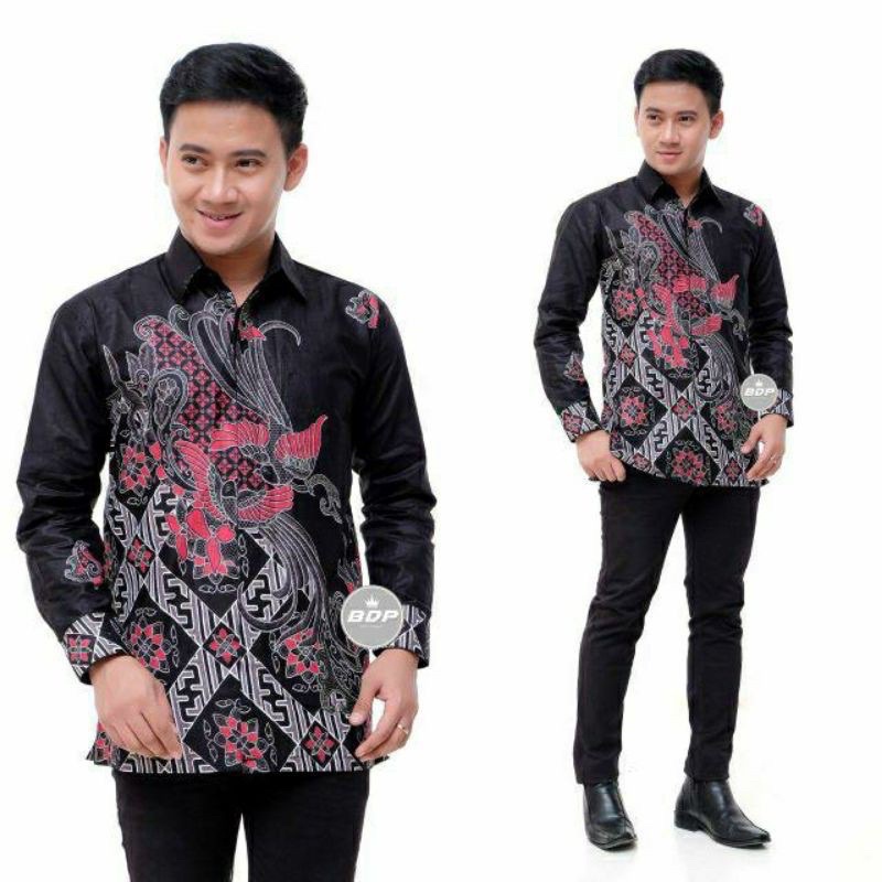 BATIK COUPLE KEMEJA TUNIK SHIBORI JUMPUTAN TERBARU size s_3L /HRB026 YELBOR