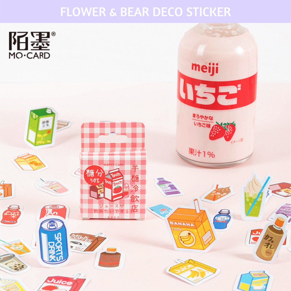

Deco Sticker Minuman 46 pcs Bujo Planner Stiker Lucu Sticker Cantik
