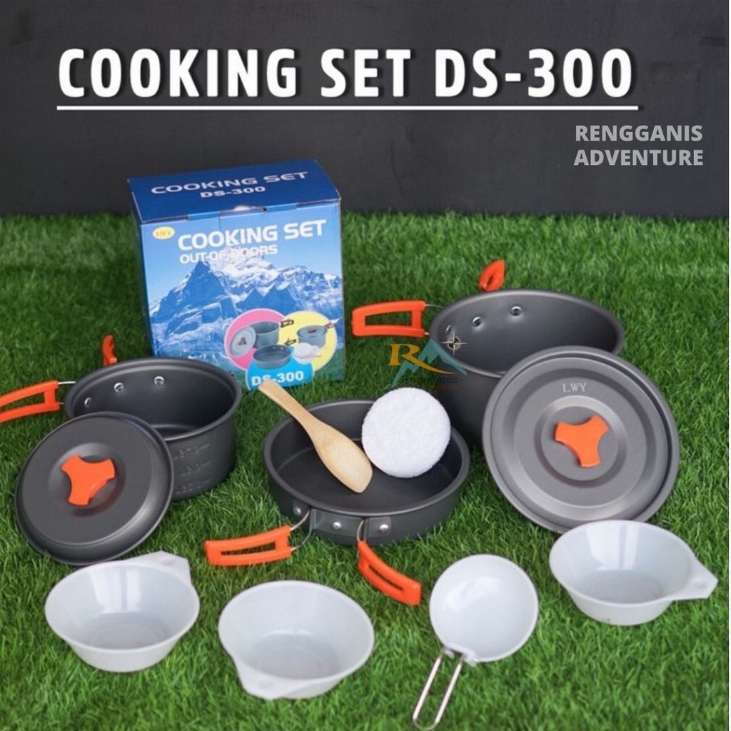 Cooking Set DS 300 Cookingset SY 300 Panci Nesting Kemah Alat Masak Camping