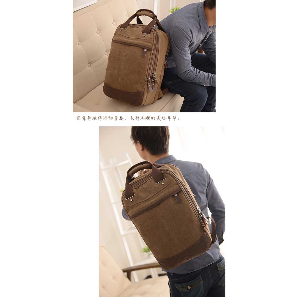 Tas Ransel Pria Bahan Canvas - 1986 - Brown