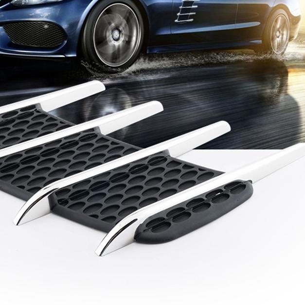 ❊ 2PCS Shark Gills stiker body samping mobil Fender Dekorasi Car Side Air Flow Vent Fender Vent Cove