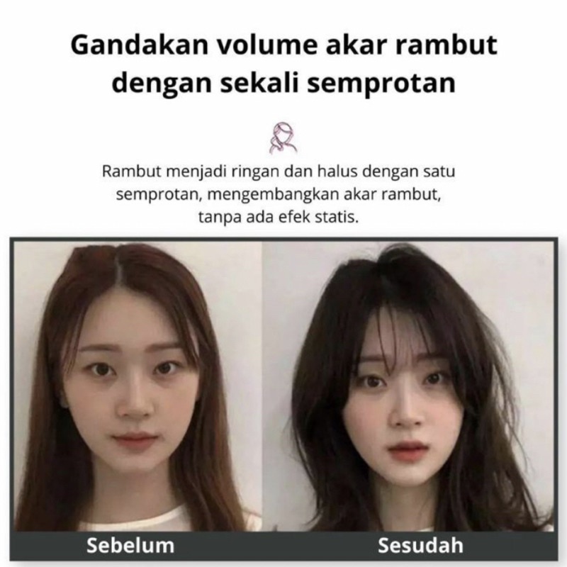 Semprotan rambut kering anti lepek shampo spray