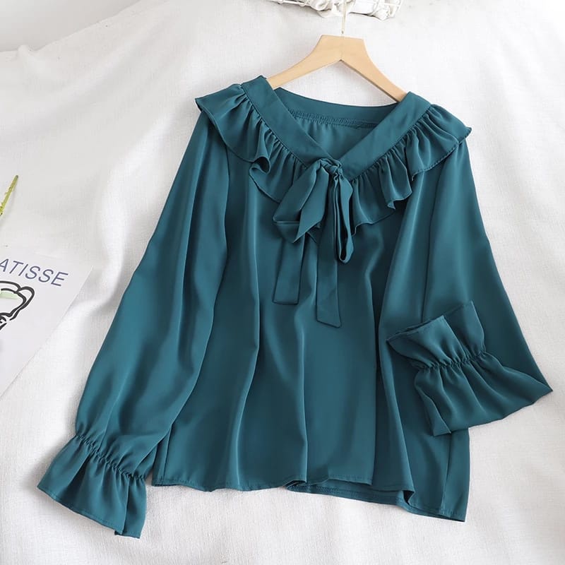 Terlaris [Gisa]~ Viona Blouse Top Kids Atasan Anak Perempuan 2-3 th, 4-6 th Tahun Elegan