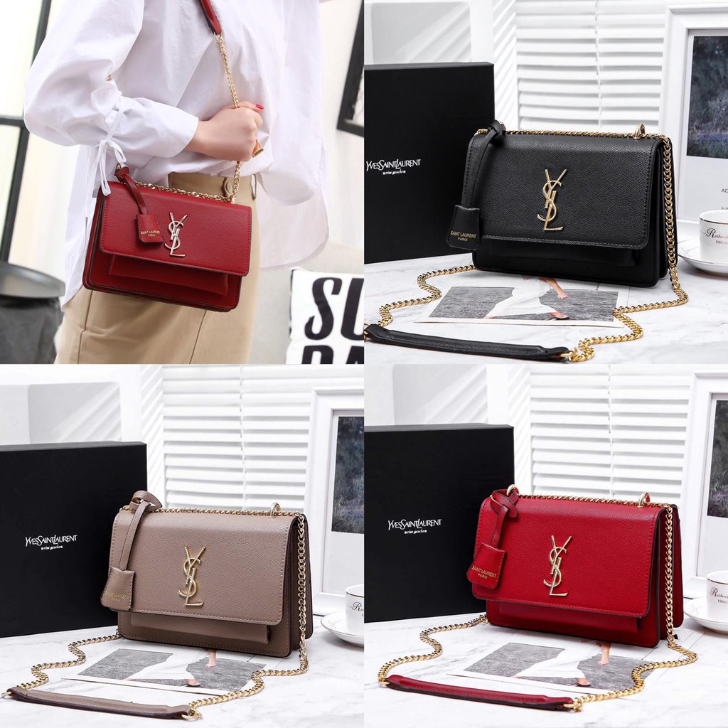  YsL  Yves Saint Laurent Sunset Leather 8006 Tas  Wanita 