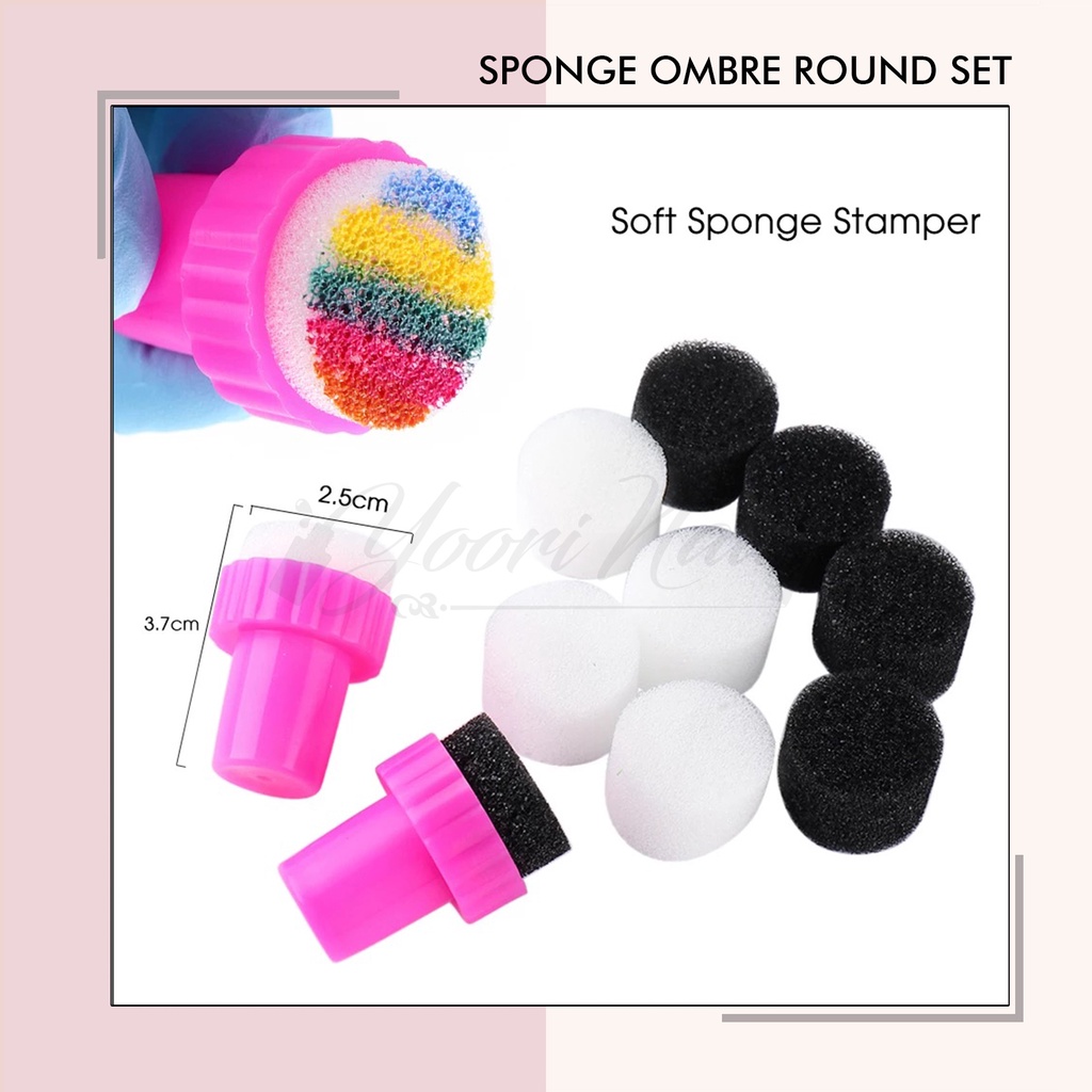Nail art sponge stamp round spons ombre set gradiasi sponge
