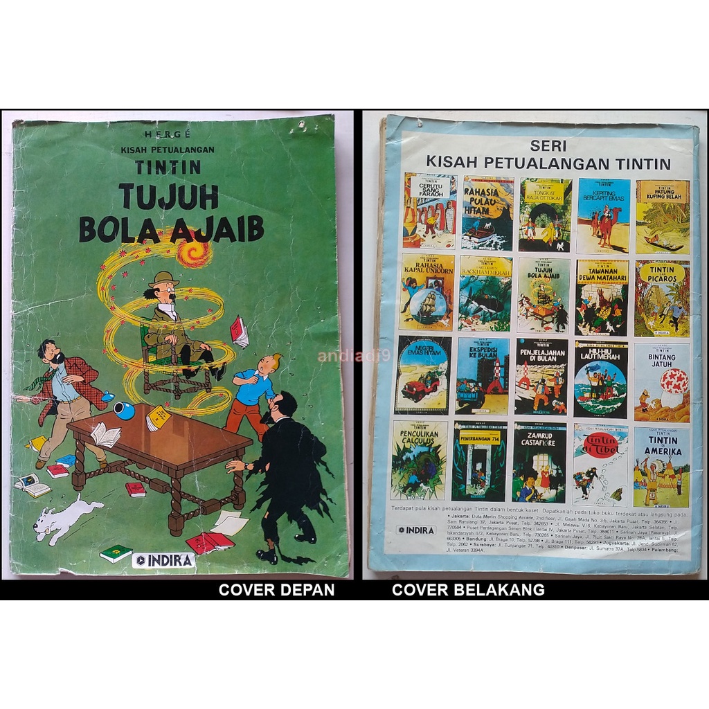KOMIK KISAH PETUALANGAN TINTIN TUJUH BOLA AJAIB HERGE INDIRA