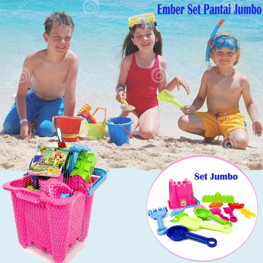 Set Ember Pasir Pantai Jumbo -  Mainan Pasir Pantai Lengkap - Children Beach Toys Kit