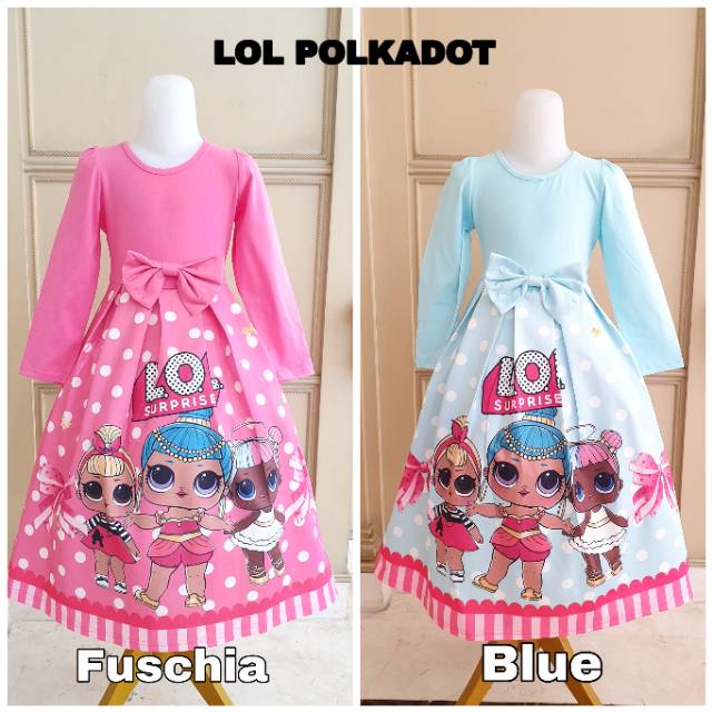 GAMIS LOL / DRESS PANJANG ANAK MOTIF LOL / DRESS PRINCESS ANAK  IMPORT