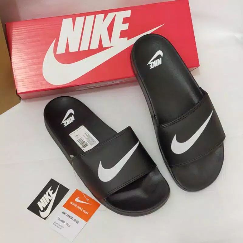 Sandal Nikeslide Pria Sandal Slop Sandal Slip On-Nike PUTIH