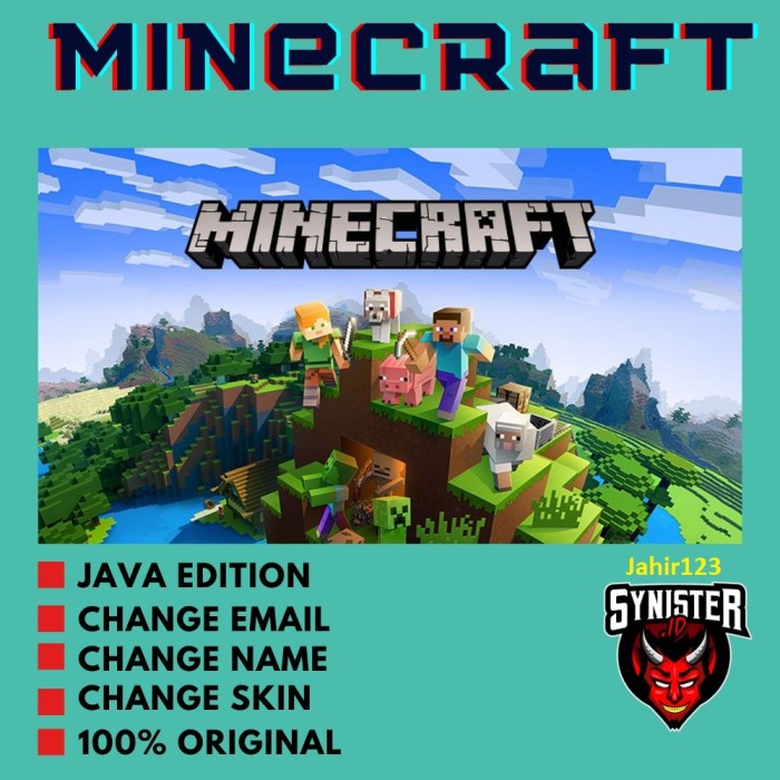 NEW Minecraft Premium Java Edition Original Game MOJANG Untuk PC atau MAC