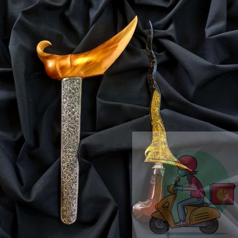 Keris Ageman Pejabat Kyai Carubuk Luk 7 Kinatah Emas Mataram Senopaten Istimewa