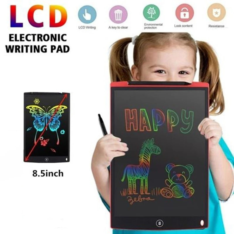 Papan Gambar LCD Digital Berwarna mudah dihapus sekali tekan tombol Pad untuk Anak belajar gambar LCD Drawing Tablet Colorful 8.5 Inch Tablet Gambar Anak-anak Papan Tulis Ajaib Notebook Digital Tablet Gambar LCD Papan Tulis Mainan Anak-anak untuk Anak