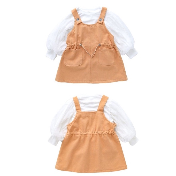 CHUBBI 28 - Dress Overall Anak Perempuan 2in1 Fluffy Shoulder