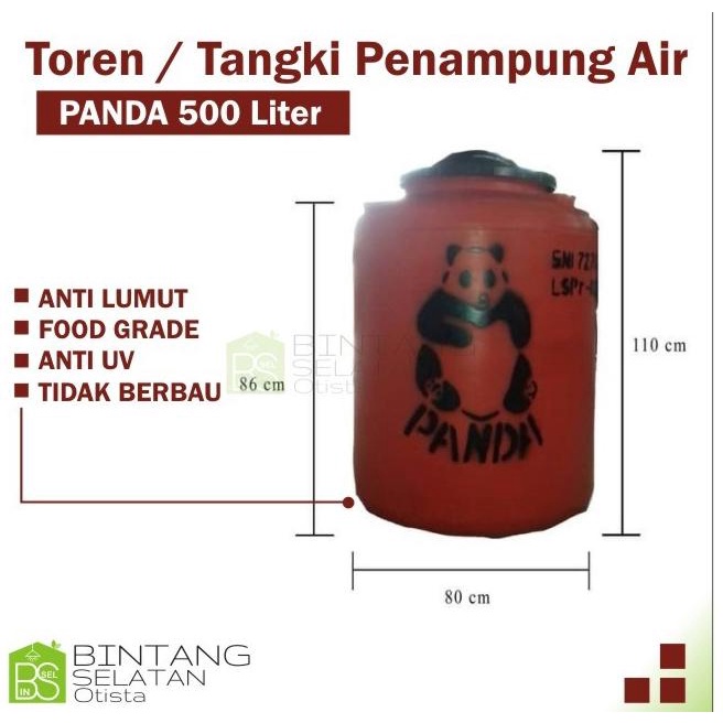 Toren Air/ Tangki Tandon Wadah Penampungan Air Panda 500 Liter