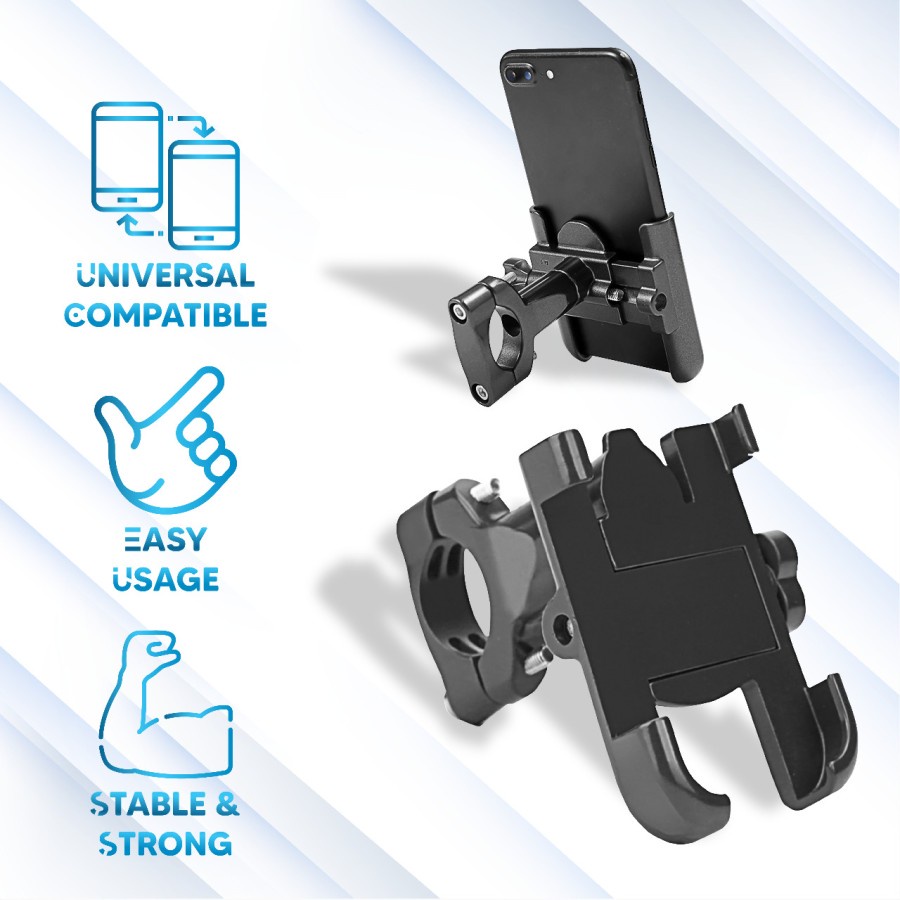 Phone Holder Hp Motor Handphone  Stang Sepeda motor - STANG BESI