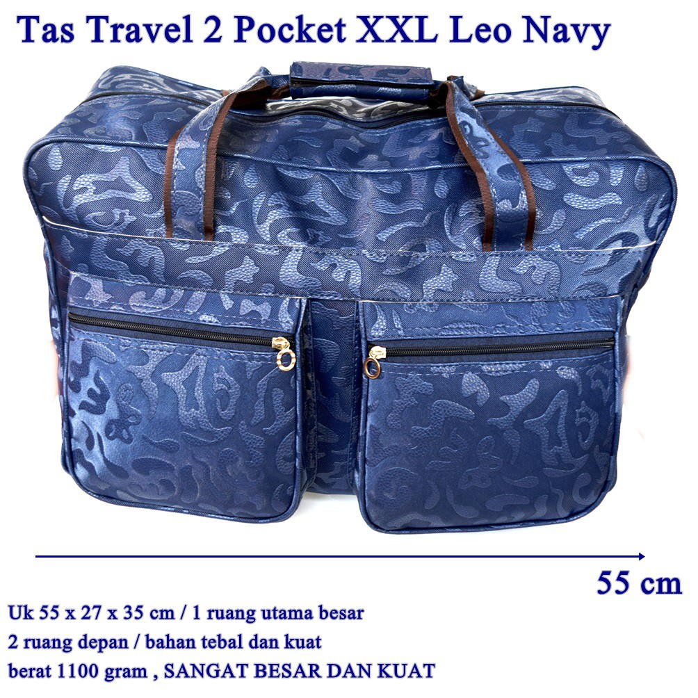 Tas Wanita Travel 2 pocket XXL Leo Navy Jumbo