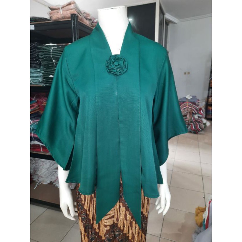 Kebaya Floy KIMONO BALOTELLI std-jumbo KeroncongBusana-Hijau Botol