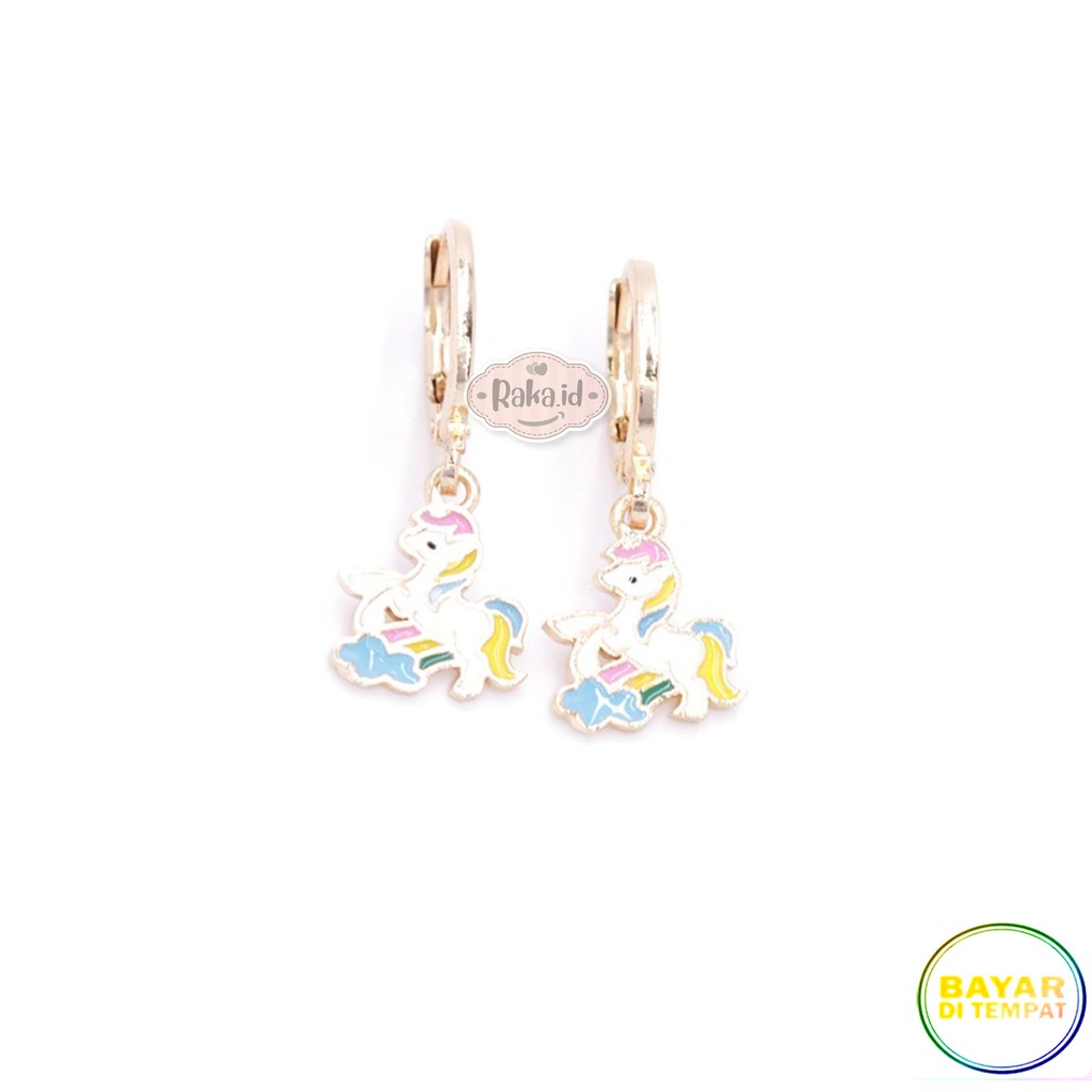 Anting Clip / Klip / Anting Anak Unicorn Pelangi Perhiasan Aksesoris Anak 722