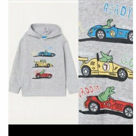 HnM jaket hoodie anak racing dino