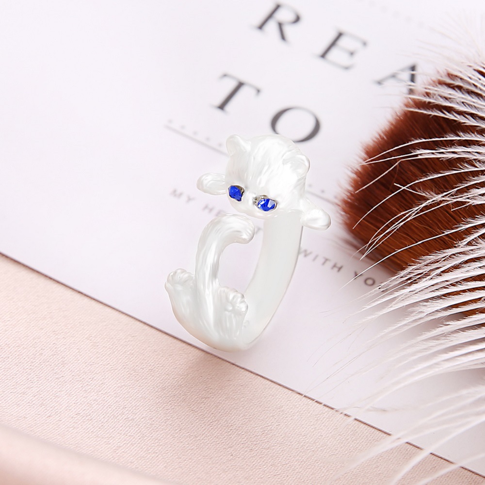 Fashion Simple Women  Cat Wrap Rings /  Elegant  Sliver Color Adjustable Open Rings  / Ladies  Animal Punk Gothic Party Rings