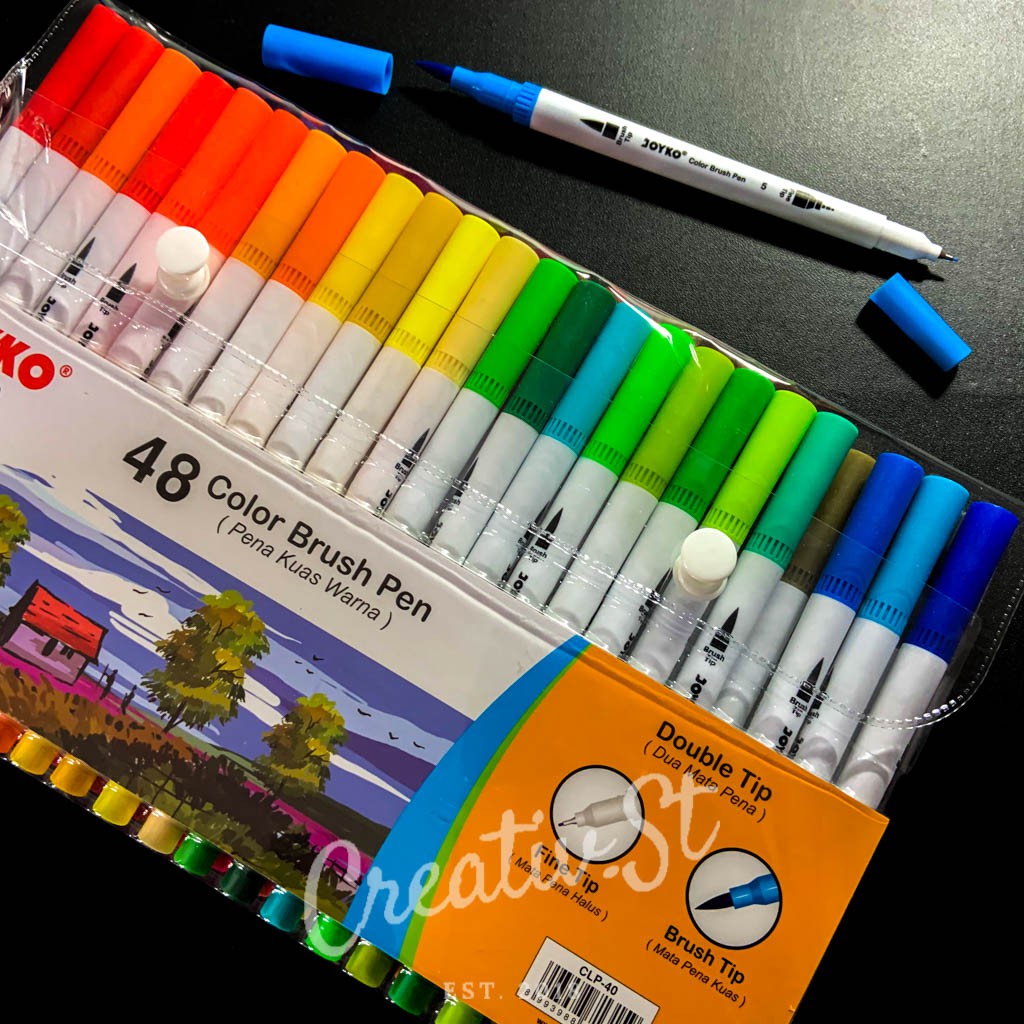 

RB JOYKO Brush Pen 48 Warna Brush + Pen Clp-40 Set Spidol Kaligrafi