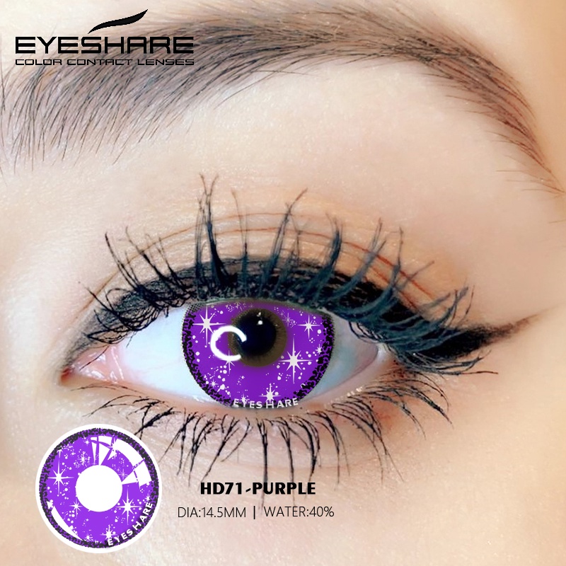 Eyeshare Purple Softlens 14.5mm Shizuku Cosplay Lensa Mata Halloween Soflen