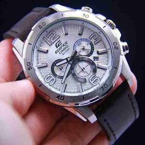Casio edifice Efr 538 Silver white dial - Jam Tangan Pria