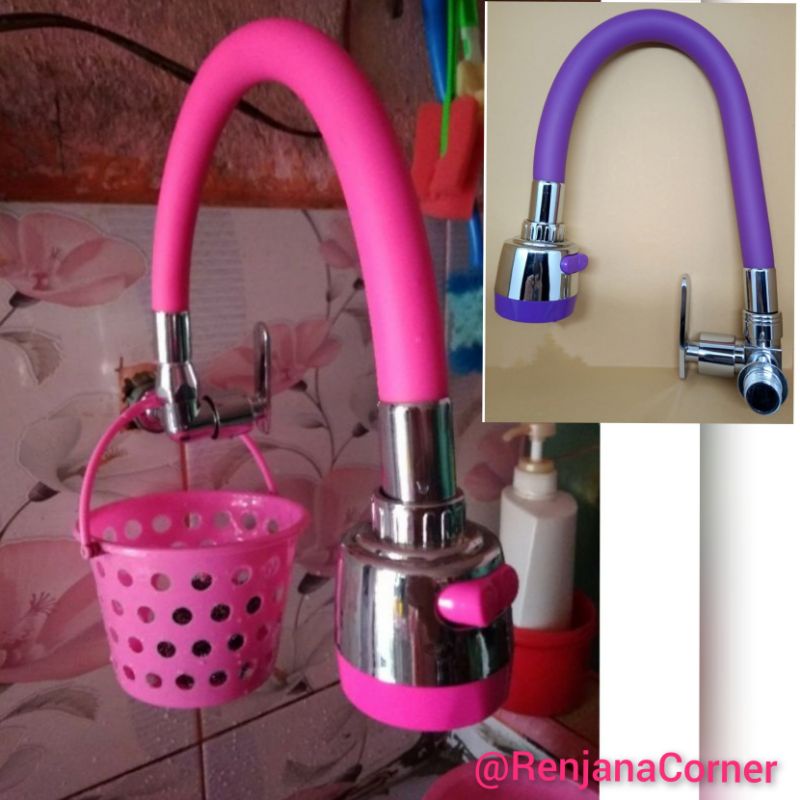 Kran Warna Leher Angsa Fleksibel 2 Mode / Pink Ungu Hijau Biru Kuning Merah Abu Hitam