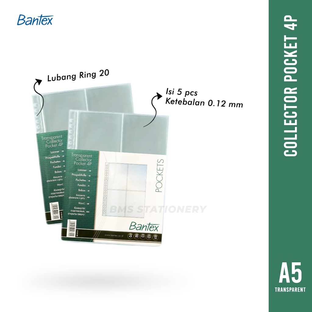 

[BMS Surabaya] Bantex Collector Pocket A5 4P / Pocket Sleeve Photo Card Transparent #2150 08