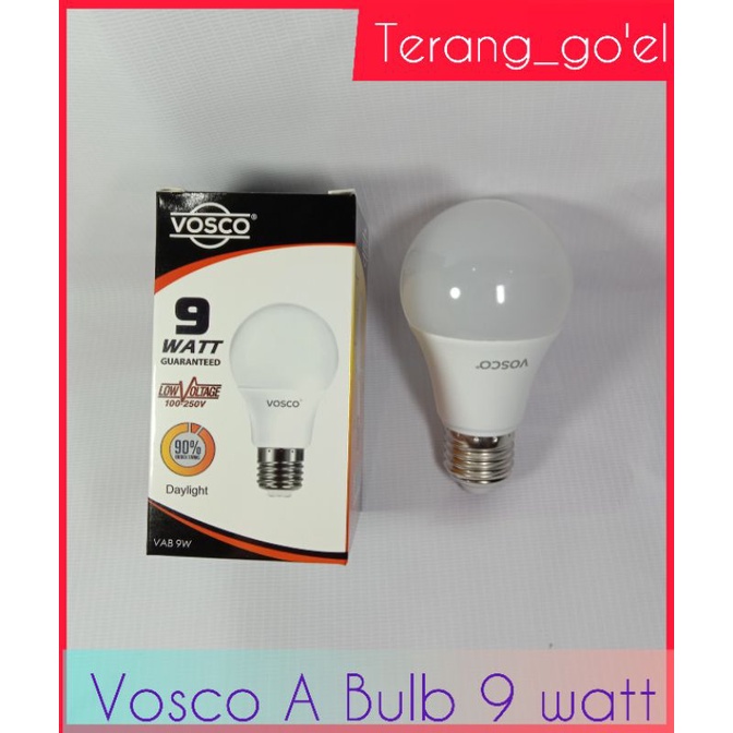 LED vosco A-Bulb 9 watt // 9 watt cahaya putih