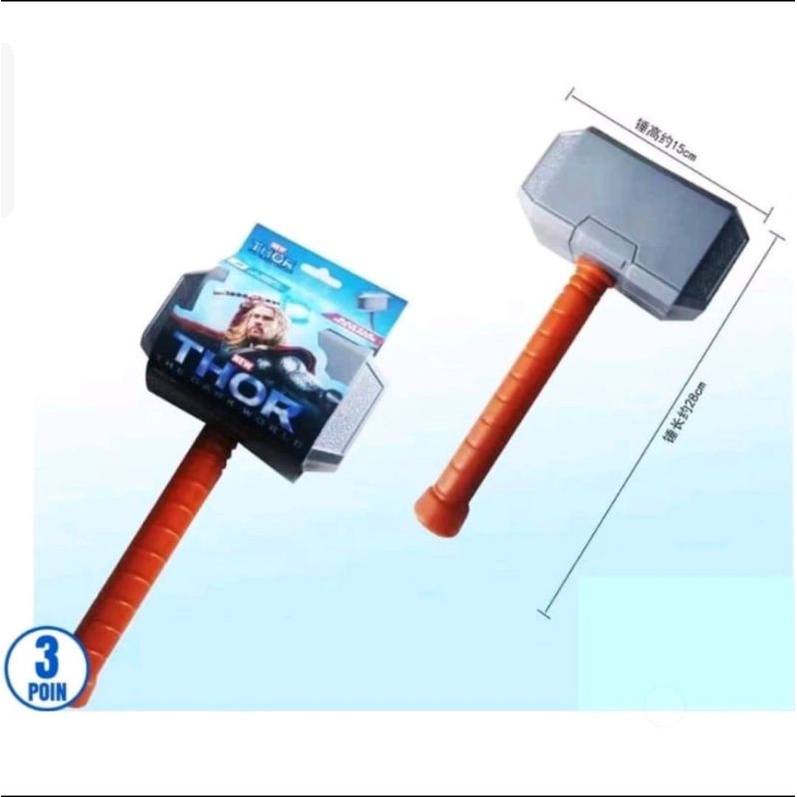 Miniatur senjata thor hammer palu thor mainan anak