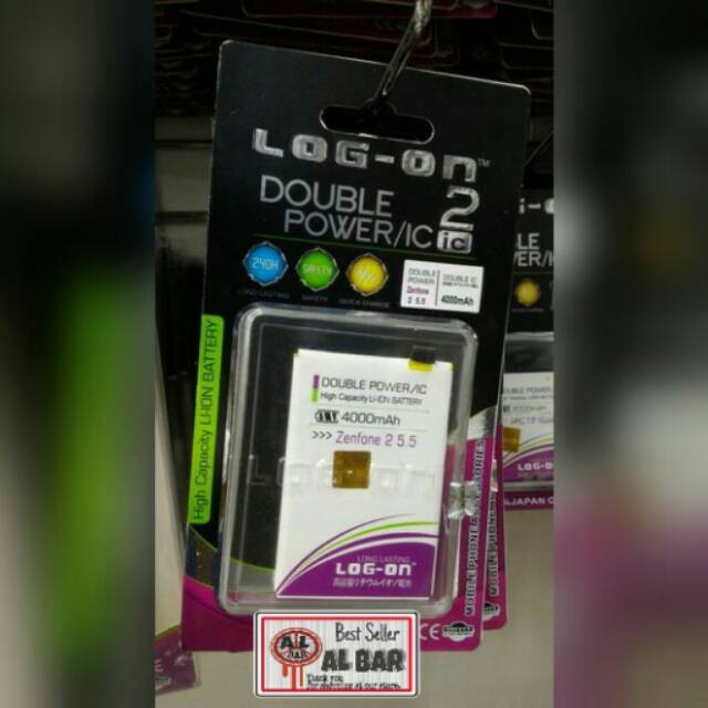 Batre Asus Zenfone 2 ZE551ML ZE550ML Z00AD Z008D Original Double Power Log On Baterai Battery