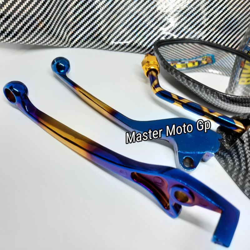 Paket  karbon Twotone vario110 - Beat - Scoopy karbu Spion Standar Beat xblue kulit jok handle grip