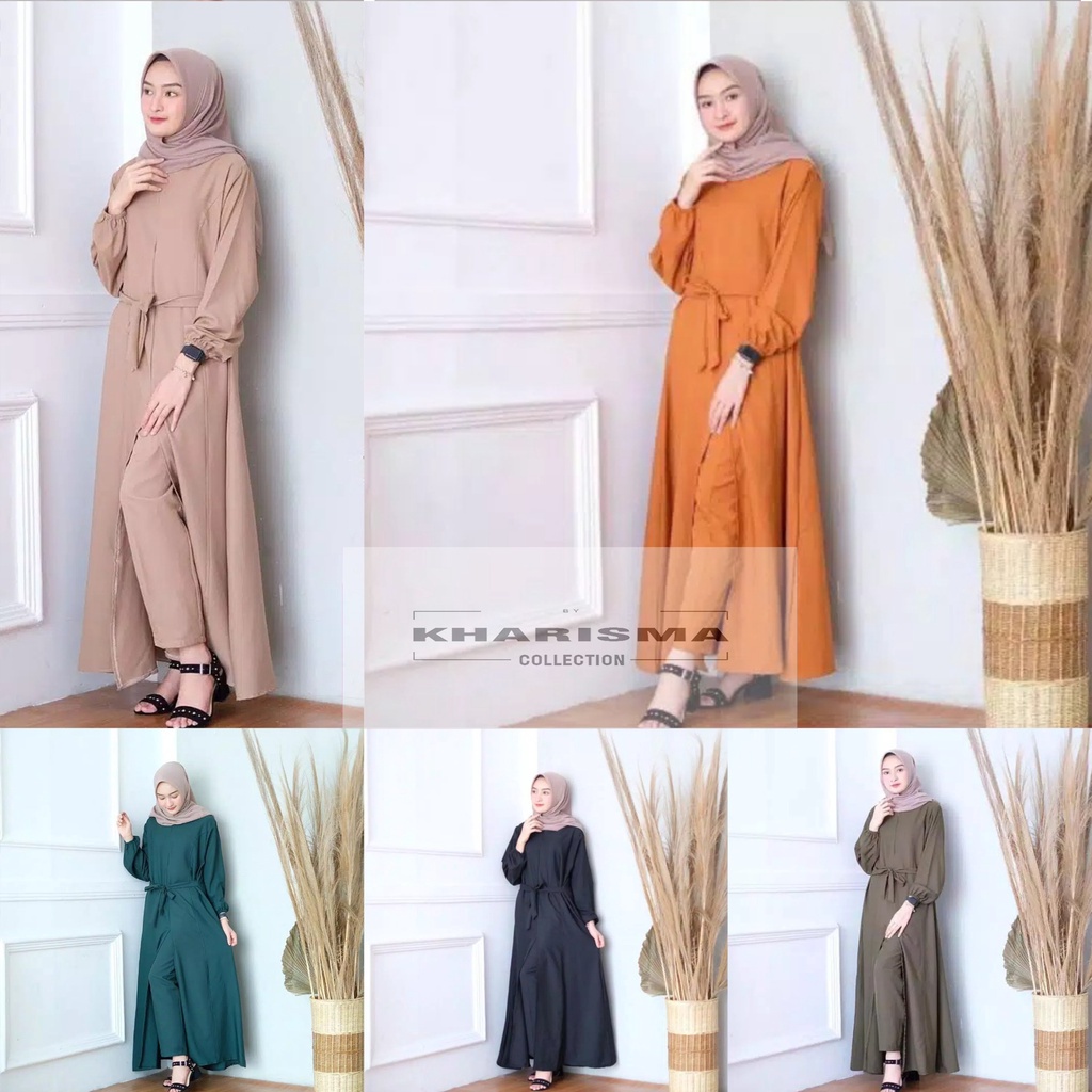 TANIA SET - 1 SET PAKAIAN SETELAN WANITA - BAJU SETELAN WANITA - STELAN GAMIS CELANA WANITA JUMBO MU