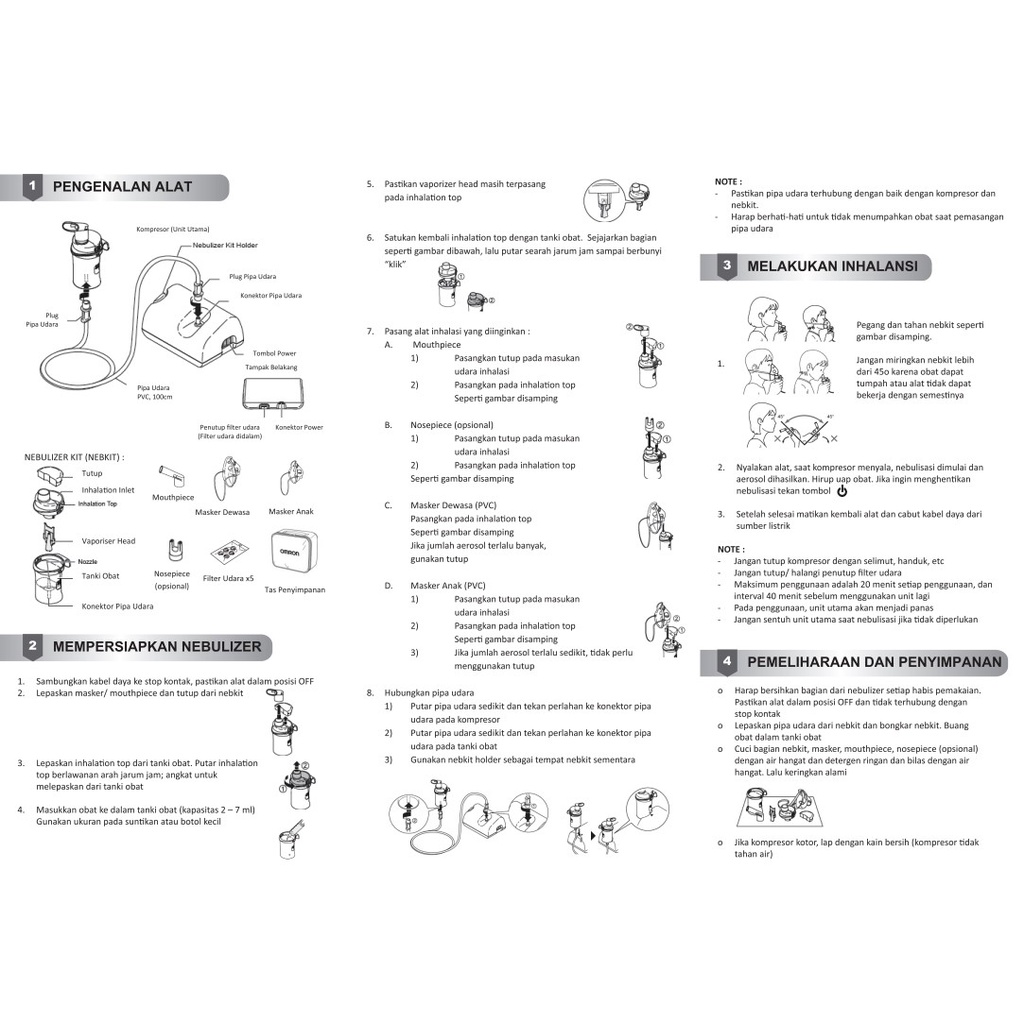 Omron NE-C801 Compressor Nebulizer Alat Terapi Uap Pernafasan NE C801