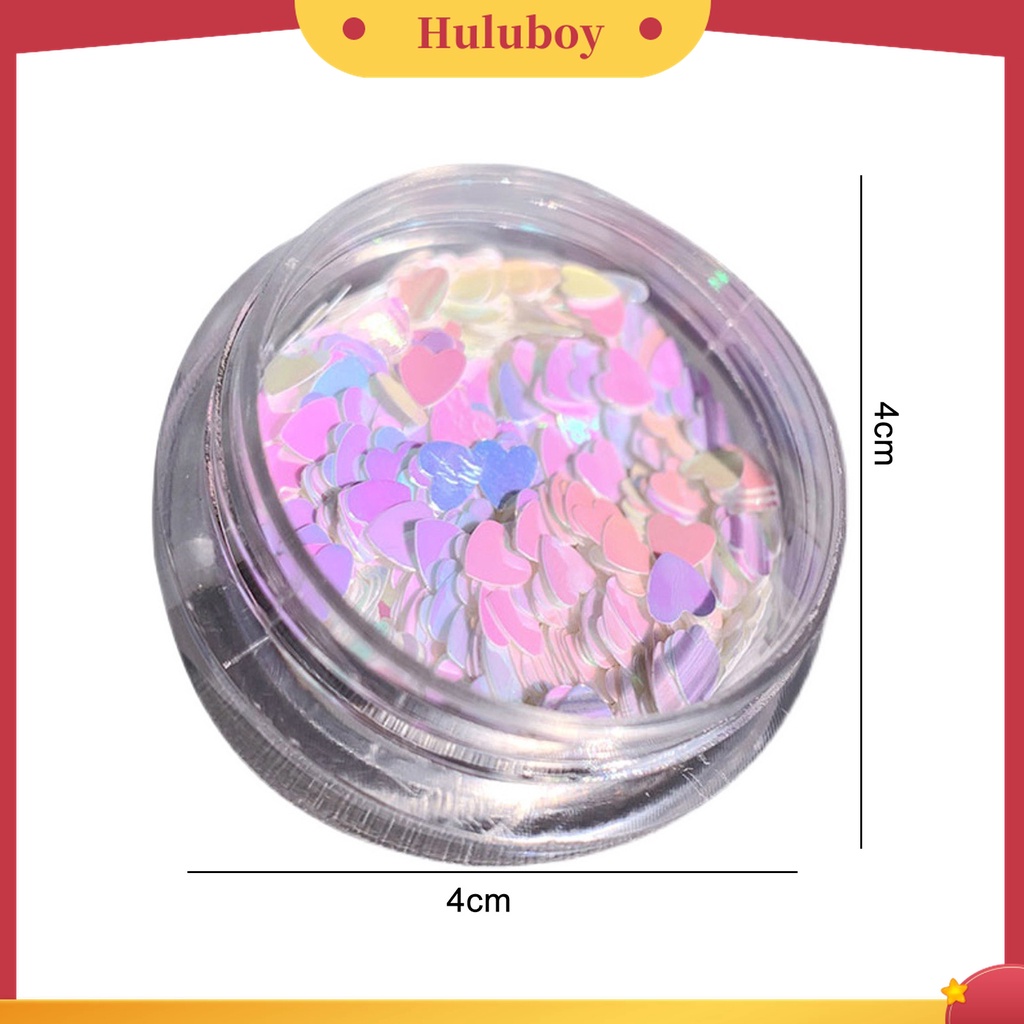 Huluboy Huluboy♡ Ornamen Payet Glitter Bentuk Bintang Hati Untuk Dekorasi Nail Art