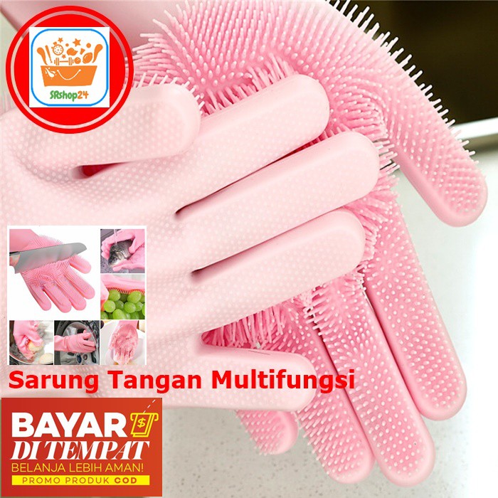 SARUNG TANGAN MULTIFUNGSI KARET STM SILIKON CUCI PIRING BUAH SILICONE - 1 PASANG