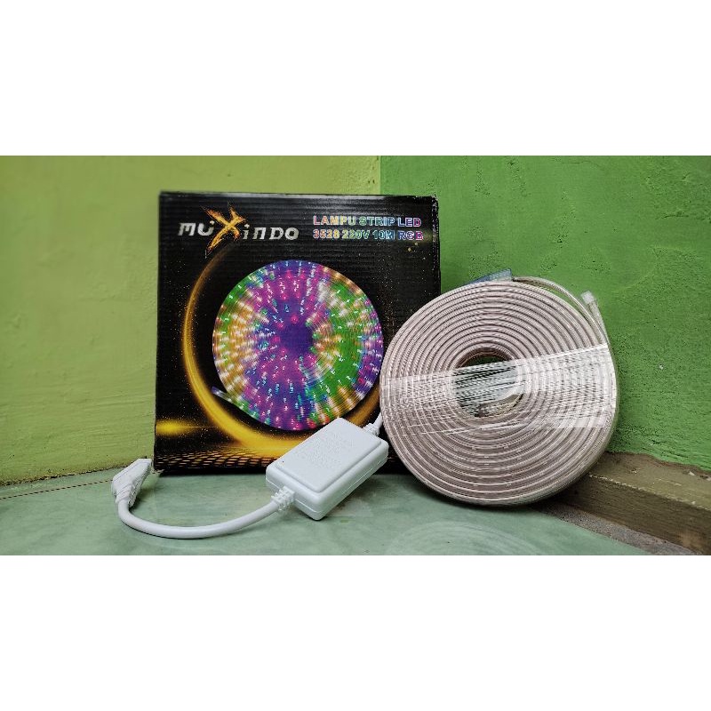Lampu LED STRIP SELANG 10M 220v 10 METER 5050 OUTDOOR RGB