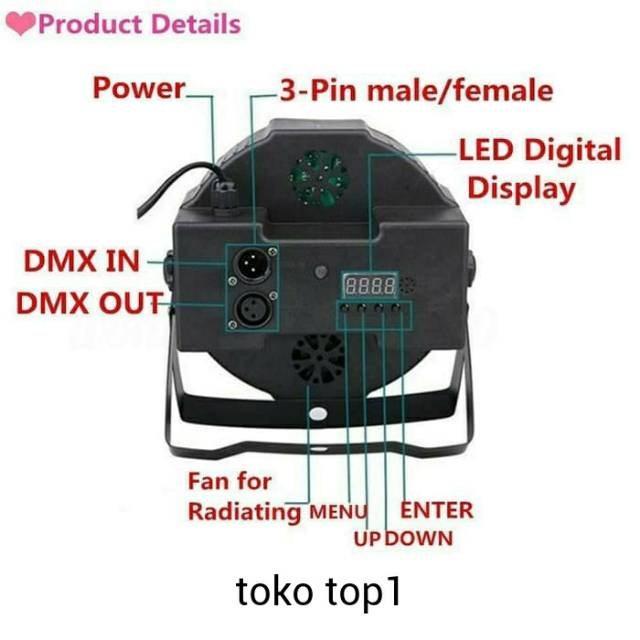 lampu sorot panggung disco 18led/ada sensor suara/lampu panggung rgb 18w/par light/ada sensor suara