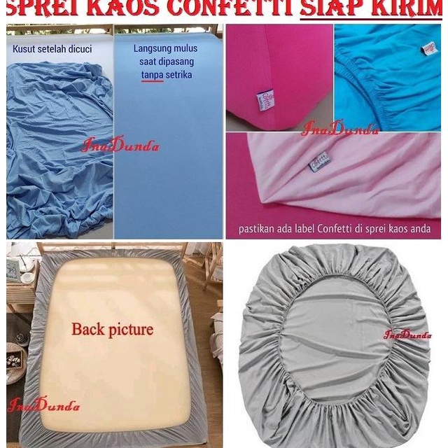 Seprei Kaos Confetti, Spreinya aja uk 160 & 180 &200 dg karet keLiLing
