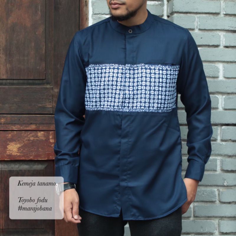 KOKO KURTA LENGAN PANJANG BAHAN TOYOBO kombinasi songket WARNA PUTIH   ABU MAROON HIJAU BOTOL NAVY HITAM  M L XL