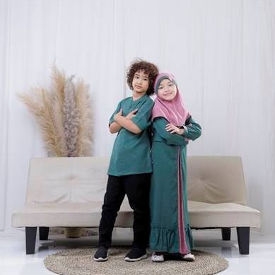 Set-Family-Muslim-Busana- Family Set Baju Lebaran Gamis Zenitha Sarimbit Keluarga Sakinah 26 - Anak