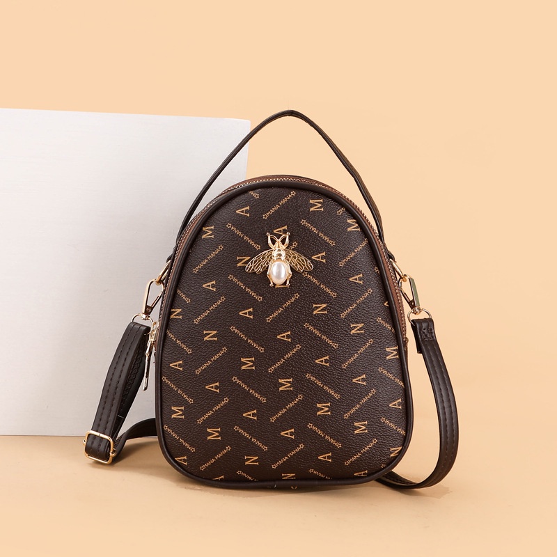 TAS SELEMPANG WANITA KOREA 3 RESLETING KULIT COKLAT MANVE TA471B7 IMPORT BRANDED SLING BAG KECIL BATAM PREMIUM REMAJA KEKINIAN MURAH FASHION CEWEK