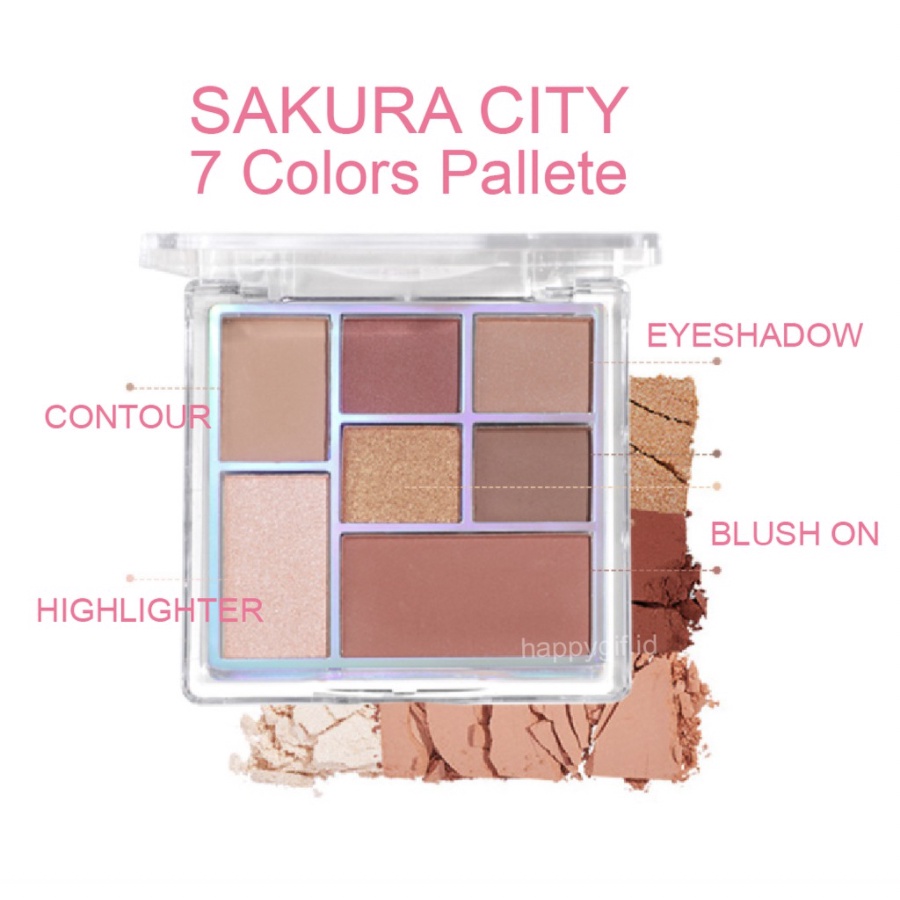 LAMEILA Eyeshadow Sakura 7 Colors Pallete City LA045