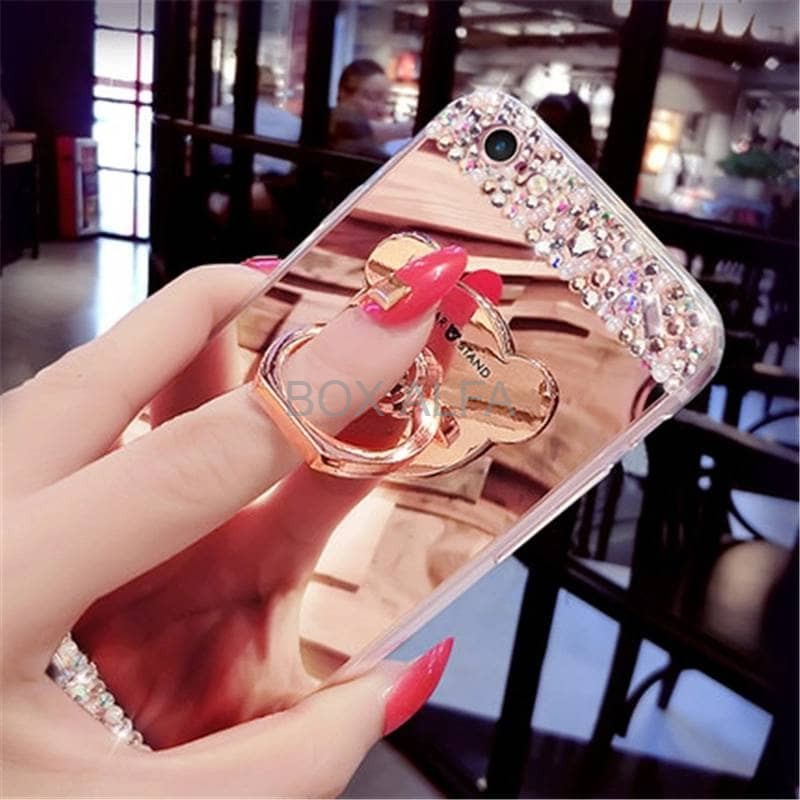 Case Samsung J7 Pro 2017 Luxury Diamond Crystal Soft Bling Mirror Ring