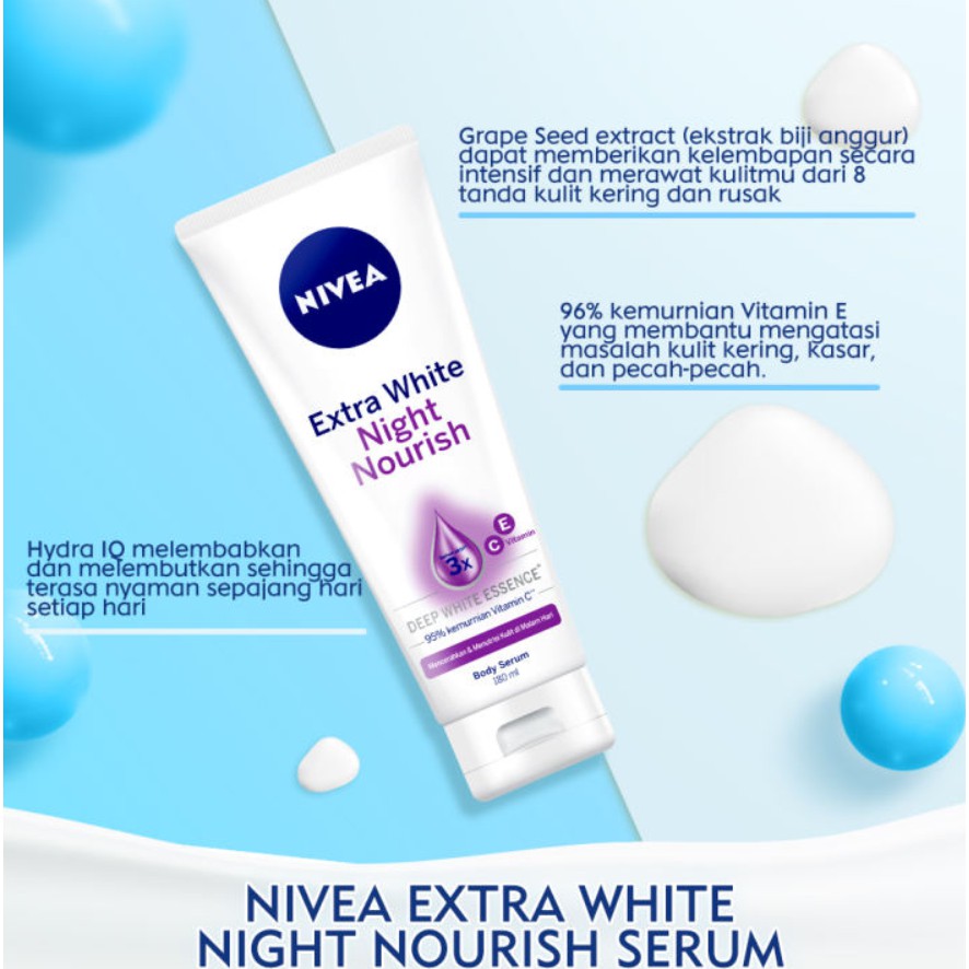 NIVEA Body Serum Extra White Night Nourish 180ml