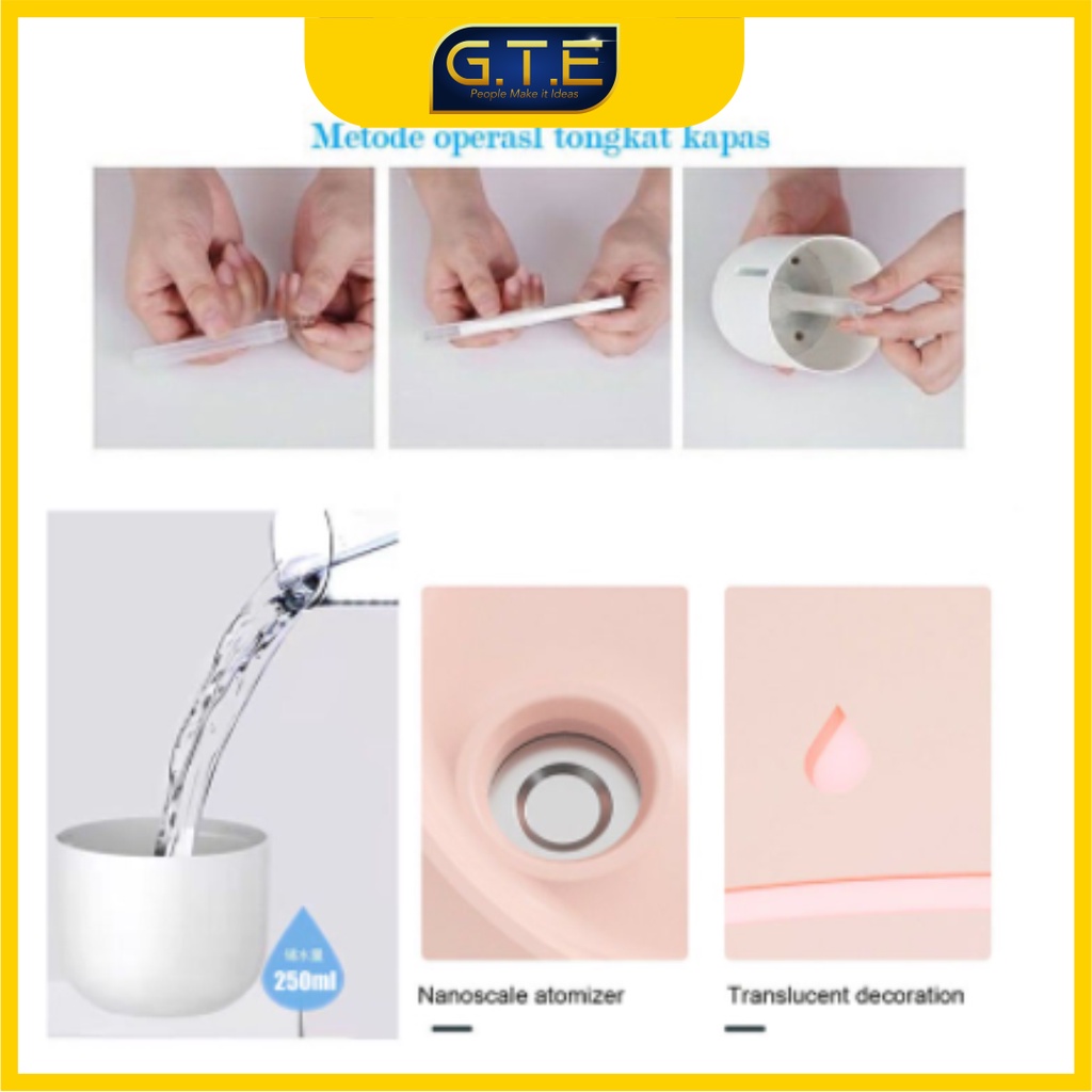 GTE | Mini Humidifier Air aroma / Humidifier Pelembab dan Penjernih Udara / humidifier/ disfuser | HUMIDIFIER MINI