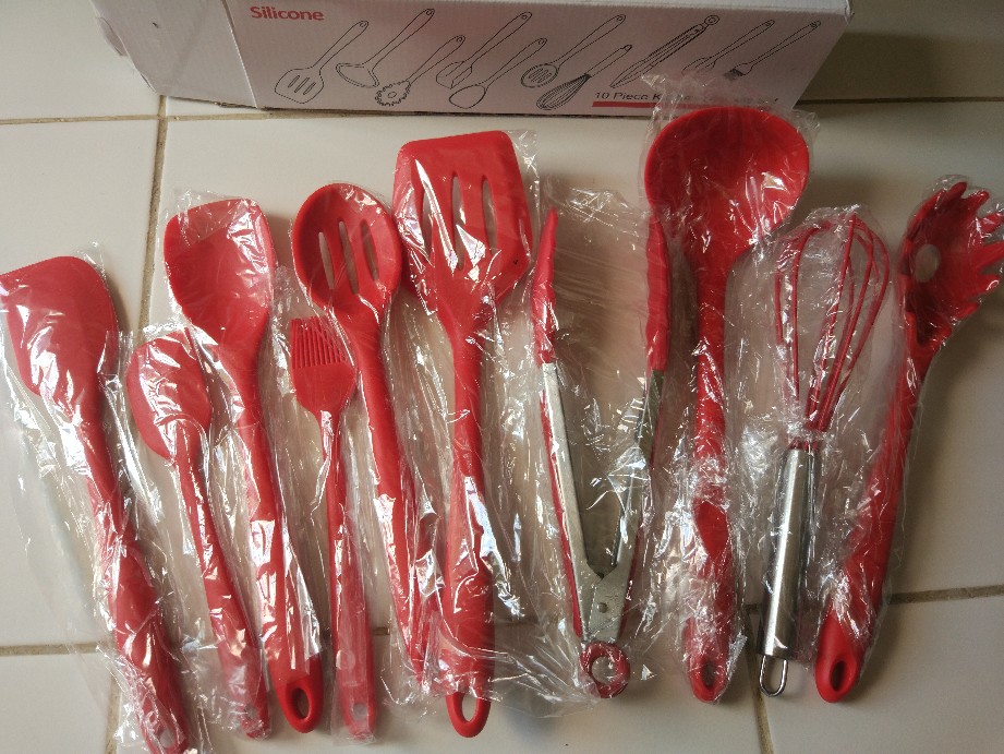 Sutil Silikon Utensil Set 10 Pcs Spatula Tahan Panas Peralatan Masak