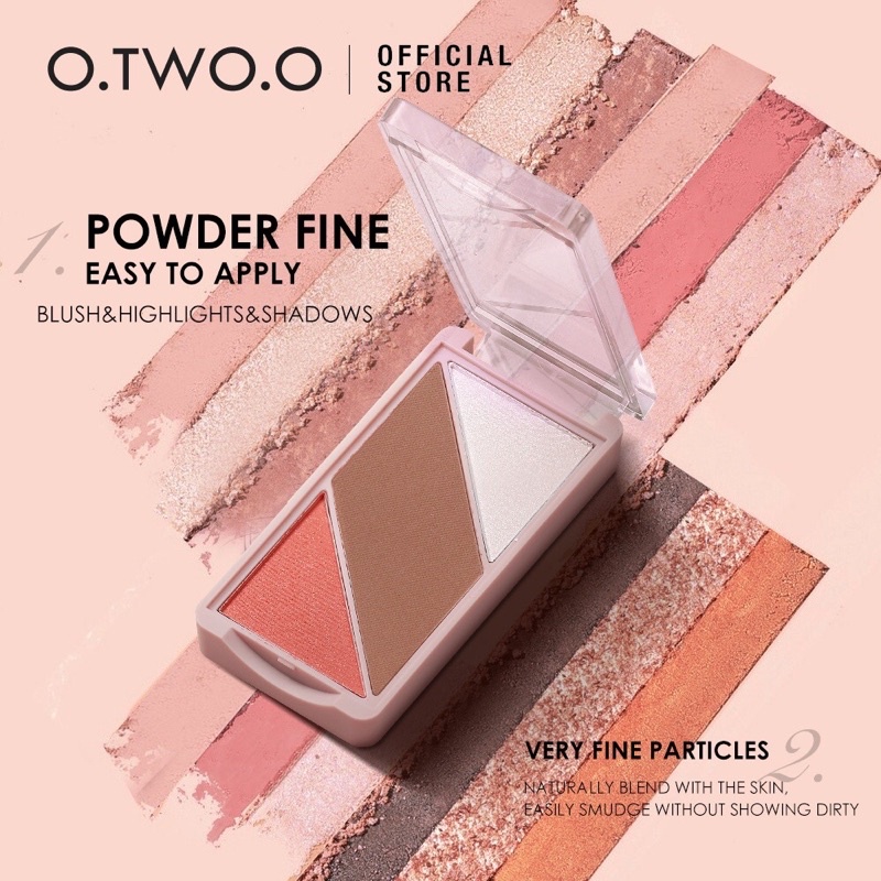 O.TWO.O 3 in 1 Blush Multifunctional Highlight Blush Palette Contouring powder Palette